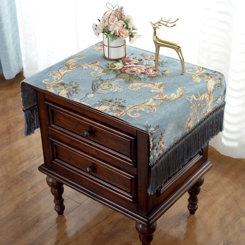 床头柜盖布盖巾家用卧室梳妆台桌布防尘罩打印机台垫布