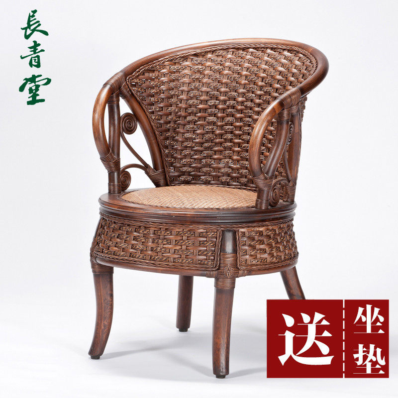 长青堂藤木办公藤椅阳台休闲椅子家用藤编靠背椅室内书房单人转椅,住宅家具,阳台椅,淘宝优惠券,粉丝福利购,淘宝优惠卷