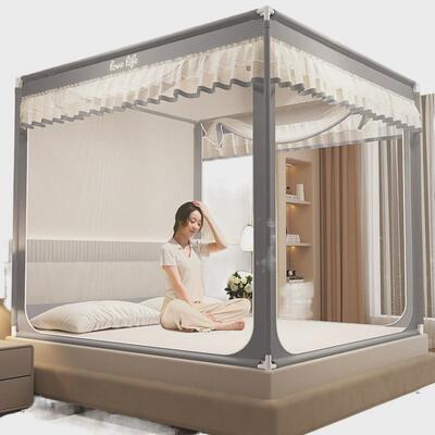 热销拉链蚊帐家用卧室纹1.8x2米双人床1.5坐床儿童单人1.2m防摔掉