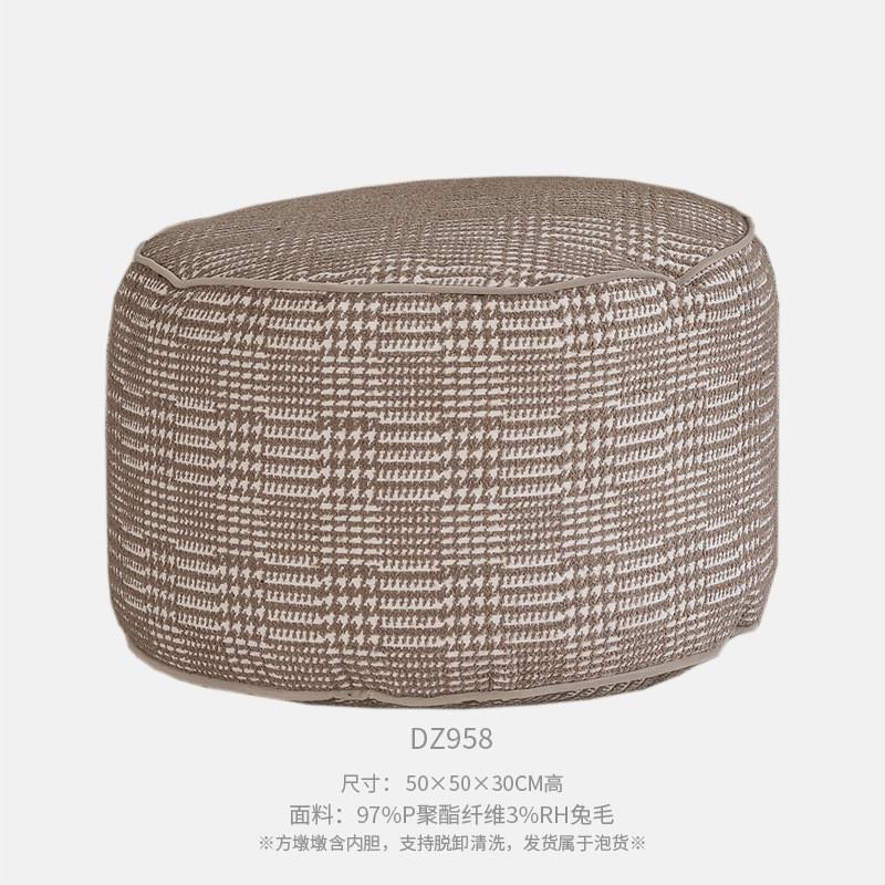 2024新款墩子法式奶油ins风客厅坐墩奶咖色花朵蒲团垫沙发脚踏靠