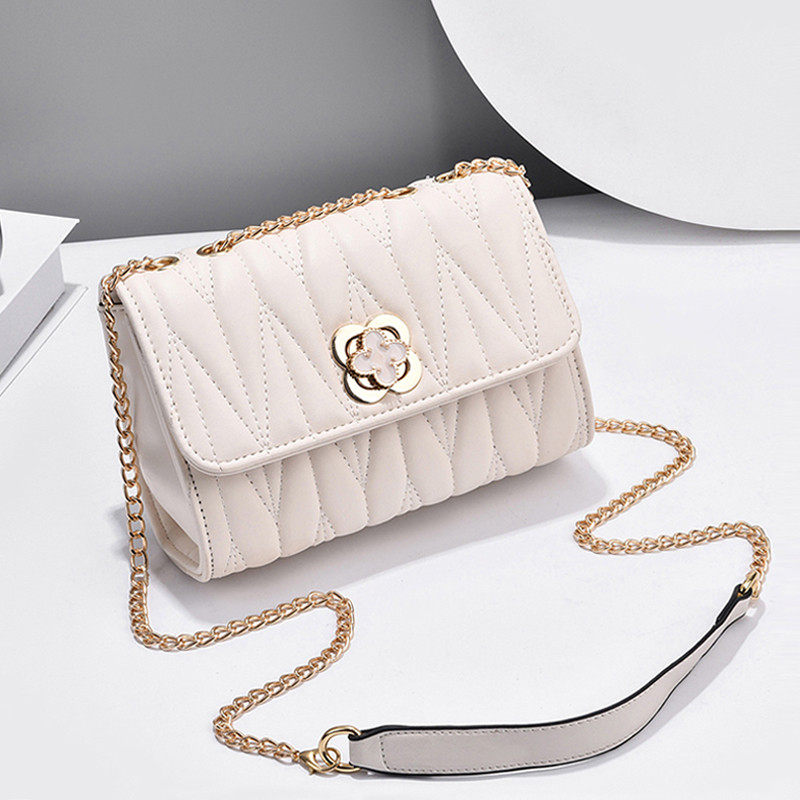 高级感气质褶皱女士斜挎链条小包包春款绣线百搭单肩包,箱包皮具/热销女包/男包,小方包,淘宝优惠券,粉丝福利购,淘宝优惠卷