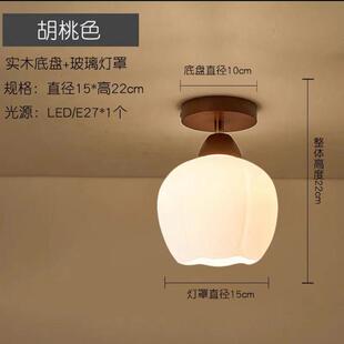 智能声光控人体感应北欧现代简约实木走廊玄关入户阳台过道吸顶灯