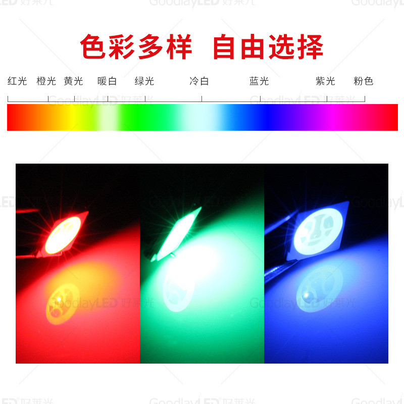 SMD5050RGB模顶0.2W透明支架特高亮贴片LED应用全彩RGB舞台灯珠