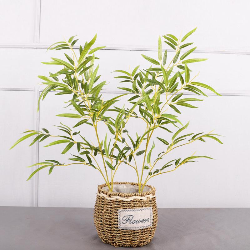 欧丽菲仿真竹叶植物 室内居家盆栽造景 装饰橱窗客厅仿真竹子