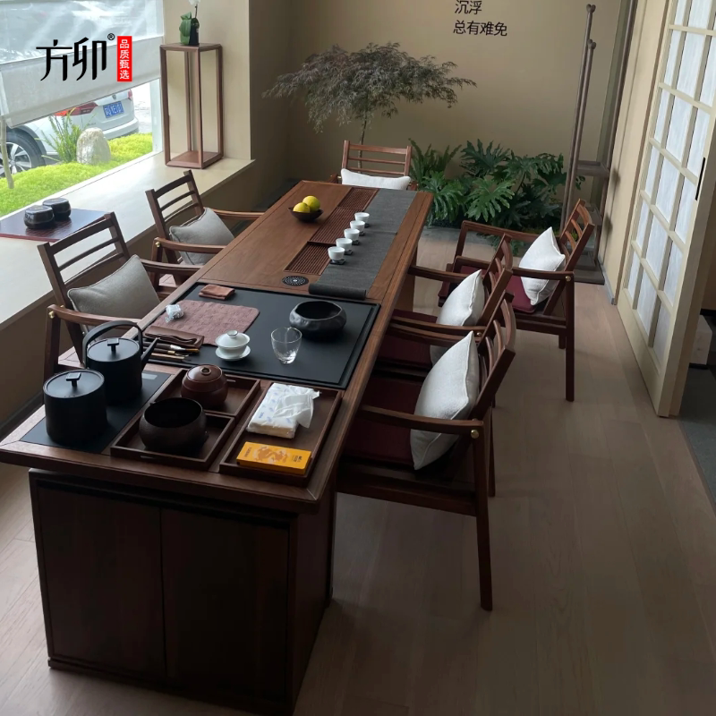 需定制方卯新中式茶桌椅组合办公室功夫客厅禅意茶室泡茶桌家用阳
