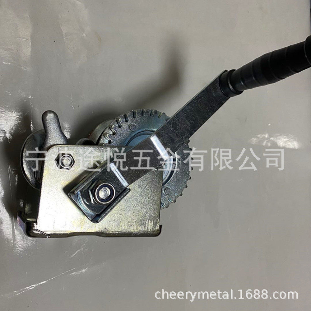 拖车供应600lbs厂家绞盘手摇绞车带6米黑色织带游艇手动绞盘
