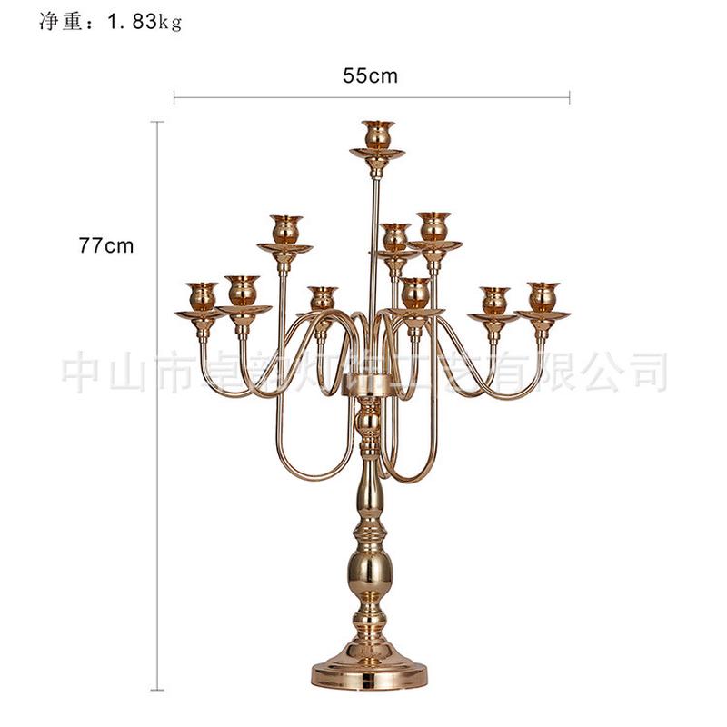 新款欧式装饰用品烛台9头摆件婚庆道具主桌装饰生日派对铁艺