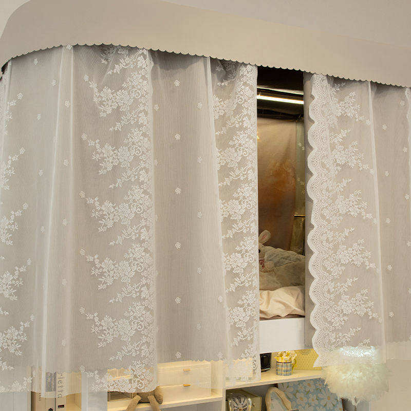 上下铺上铺床帘家用卧室下铺女强遮光寝室学生宿舍蚊帐一体式支架