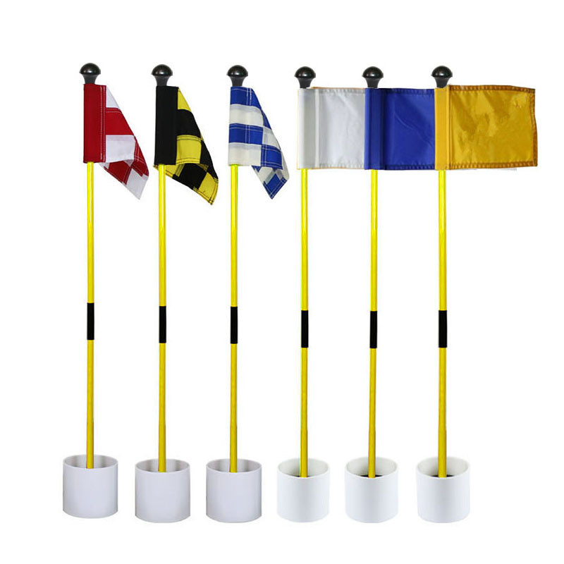 高尔夫果岭旗杆洞杯可拆卸旗帜推杆练习旗面旗标塑料旗杆套装GOLF