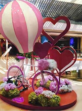春季商场美陈彩色热气球商场广场酒店中庭DP点爱心装饰布置道具