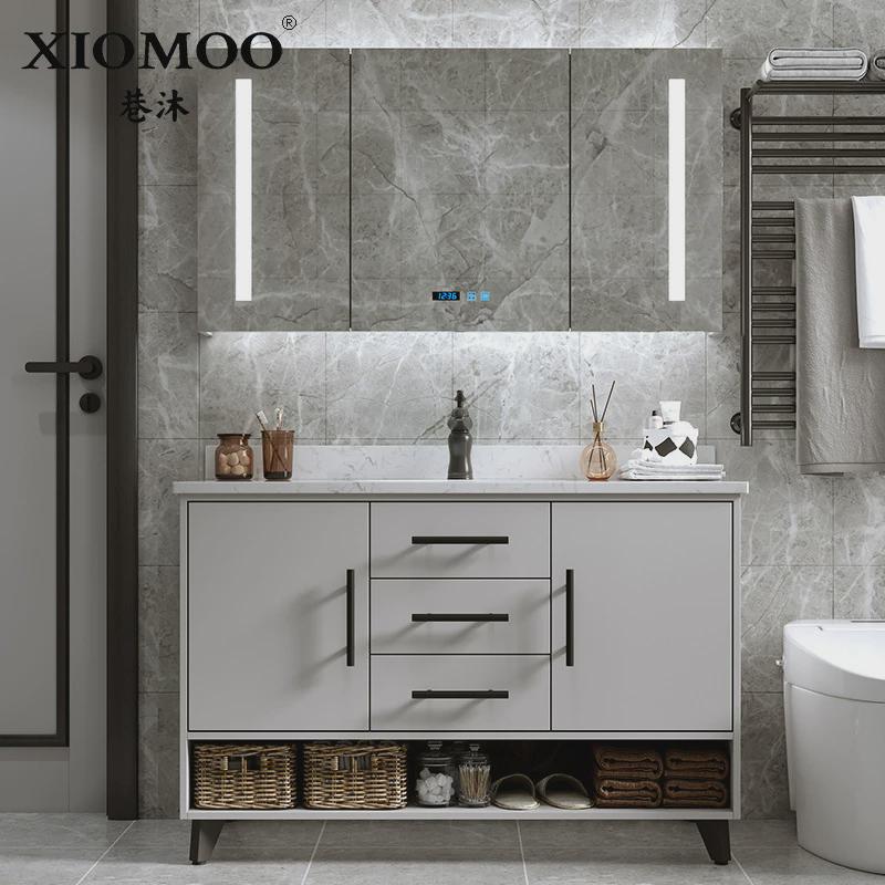 后现代简约浴室柜组合落地式卫生间洗手洗漱台盆面池洗脸轻奢北欧