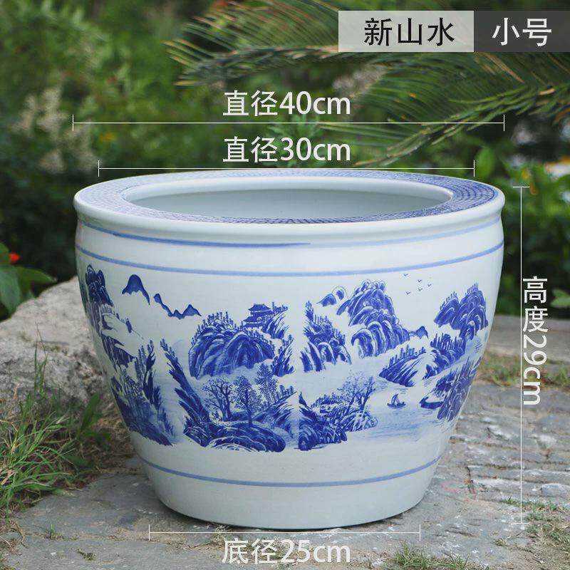 庭院瓷缸大水缸特大号老式陶瓷鱼缸大缸养荷花盆缸睡莲盆缸