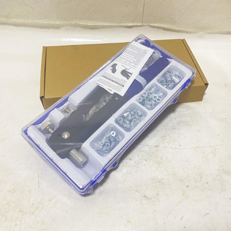 110pc-160pc铆钉机铆钉机螺母工具m3-m12螺纹螺母手动铆钉套件