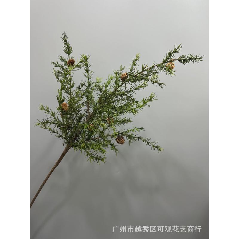 仿真松针绿植迷雾淞草圣诞挂饰婚庆欧式凤尾草松果双面立体花环配