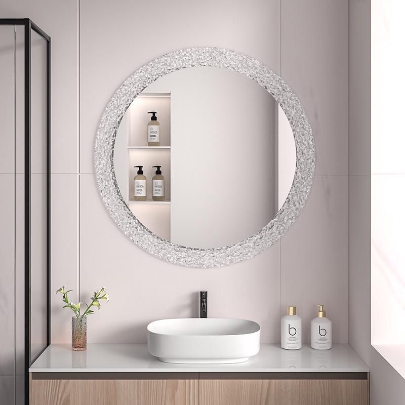 浴室镜子卫生间圆镜壁挂挂墙式厕所洗手间洗漱台玻璃化妆镜装饰镜