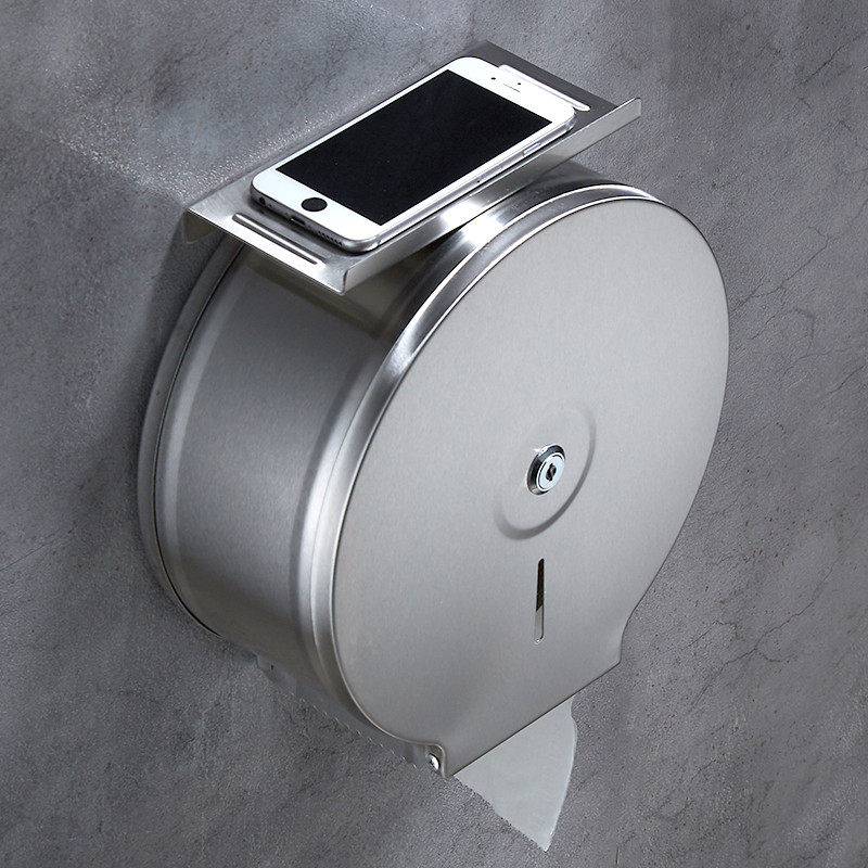 大卷纸盒不锈钢304酒店公共卫生间厕所壁挂式擦手大盘纸巾厕纸架