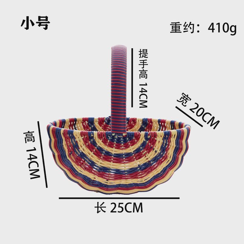 手提篮仿收纳篮家用购物篮户外采摘篮手工编织篮子客厅藤编水果篮