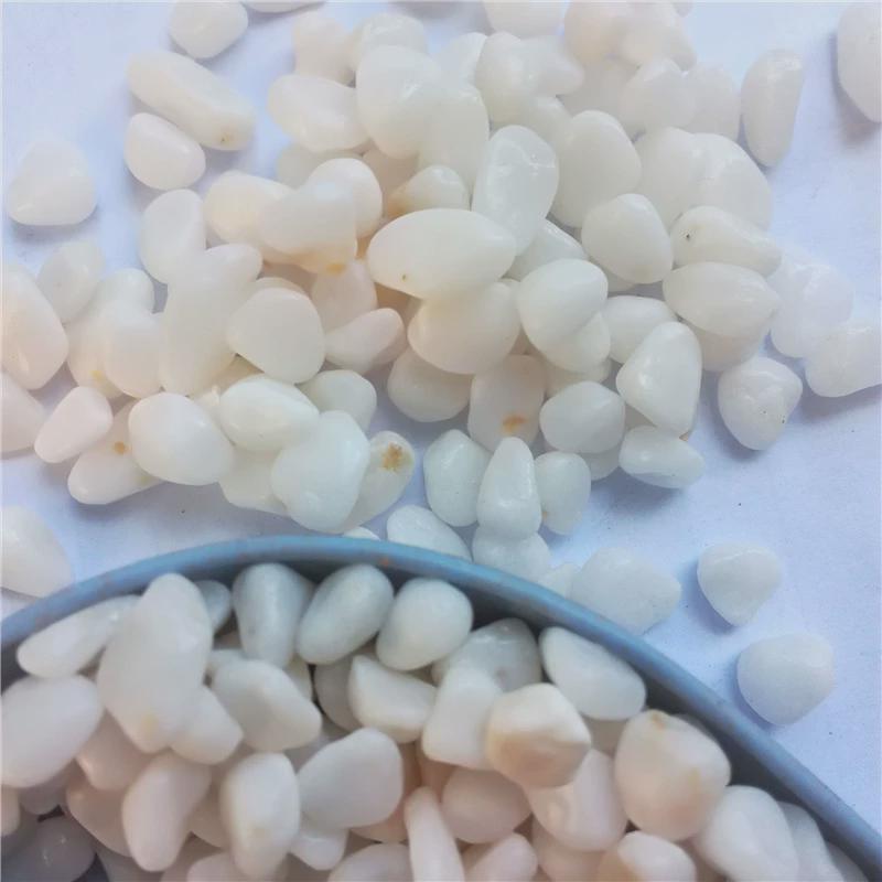 白色鹅卵石庭院铺路白石子鱼缸造景园林装饰用白色石子现货供应