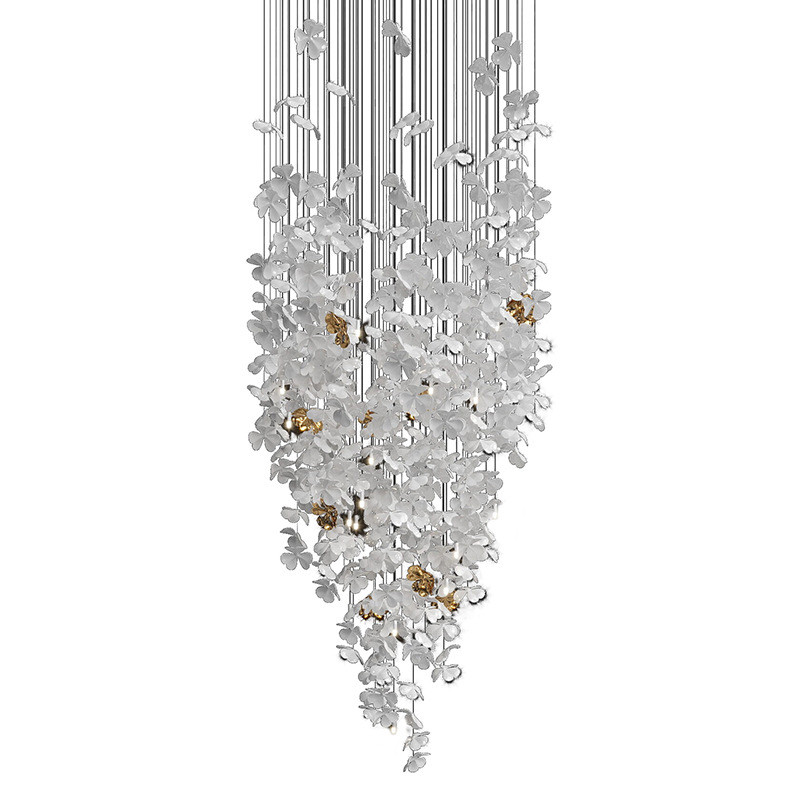 定制个性酒店大堂宴会厅售楼部吊灯创意花瓣别墅复式造型工程灯具