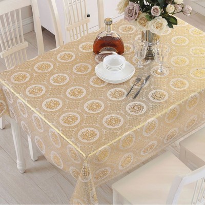 多花型137cm宽可裁剪卷子烫金PVC餐桌布防水防油防烫免洗塑料台布