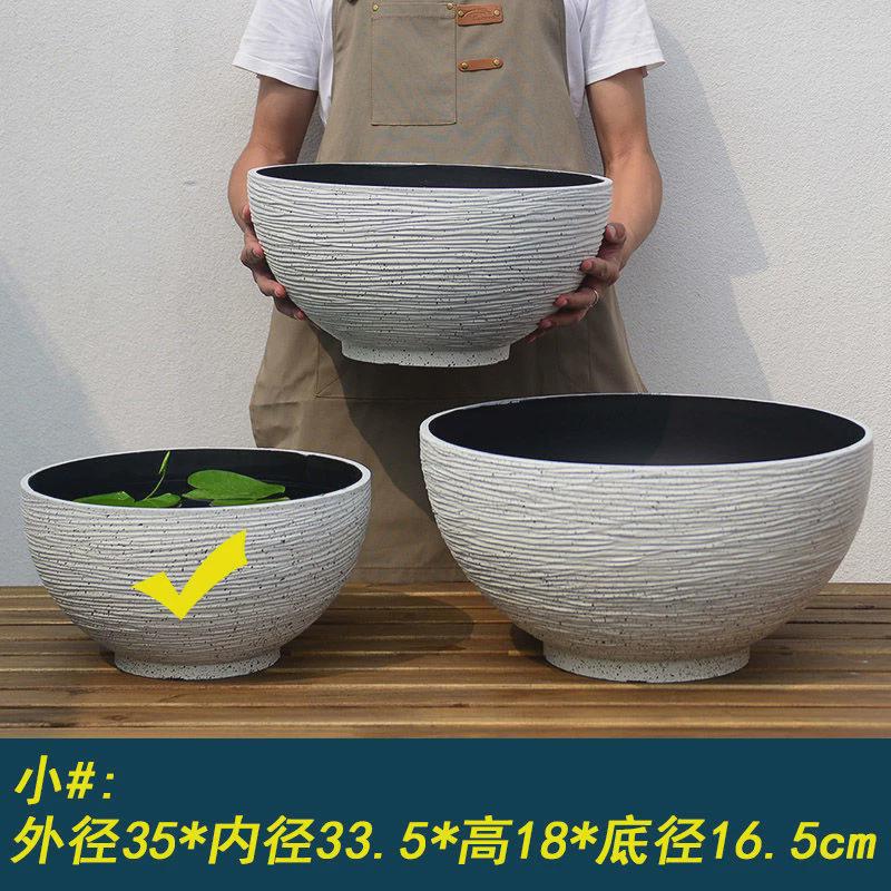 古法鱼缸养碗莲的专用盆睡莲缸大水缸花盆老式庭院金鱼缸树脂加厚