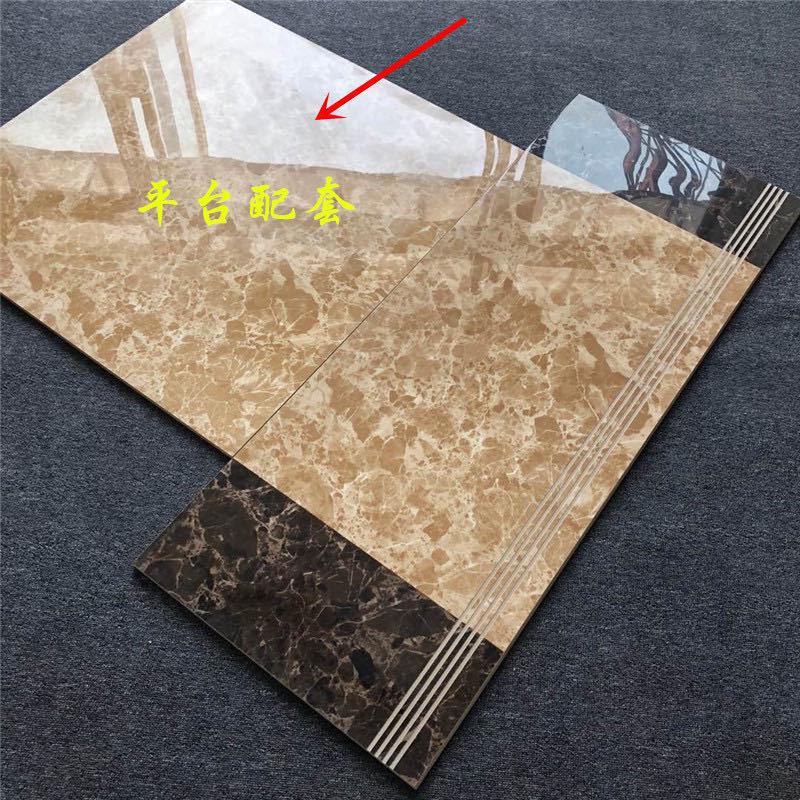 砖厂家全瓷楼梯砖仿大理石踏步地板砖瓷砖抛釉一体式防滑梯级佛山