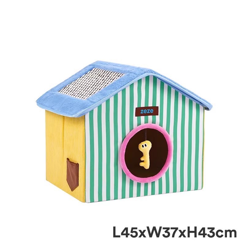 zeze猫窝可折叠封闭式夏季猫屋占地多猫家庭保暖四季猫咪睡觉不