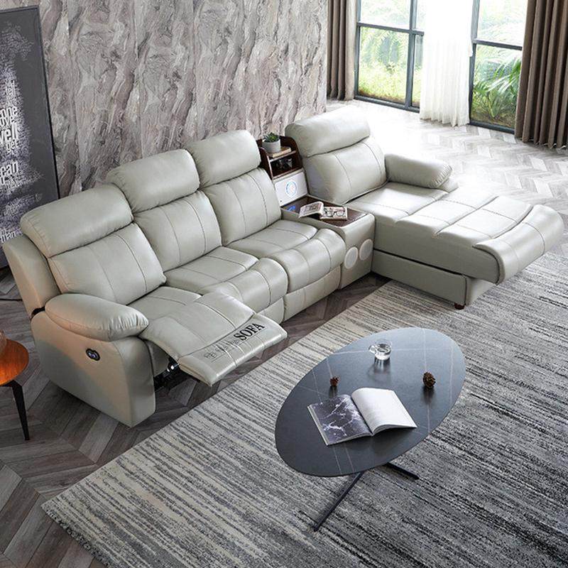 现代牛皮智能沙发舱家庭影院头层皮沙发简约l型转角沙发客厅组合