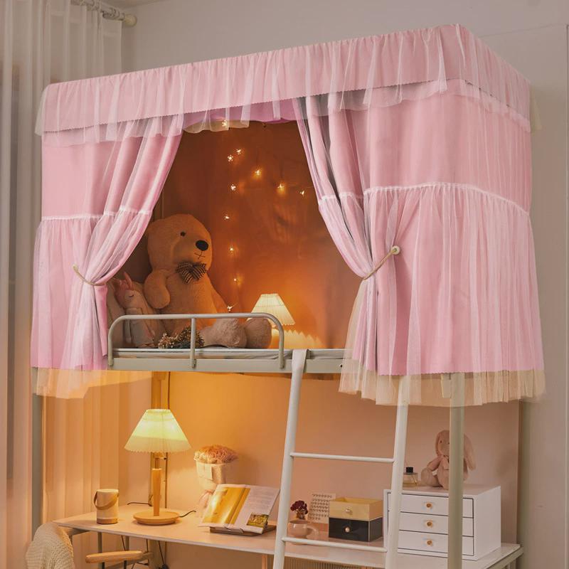 新款公主风大学生宿舍蚊帐床帘遮光一体式上下铺通用上铺夏季防尘