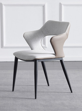 酒店餐厅办公室洽谈椅现代简约家用靠背椅北欧轻奢餐椅软包Z字椅