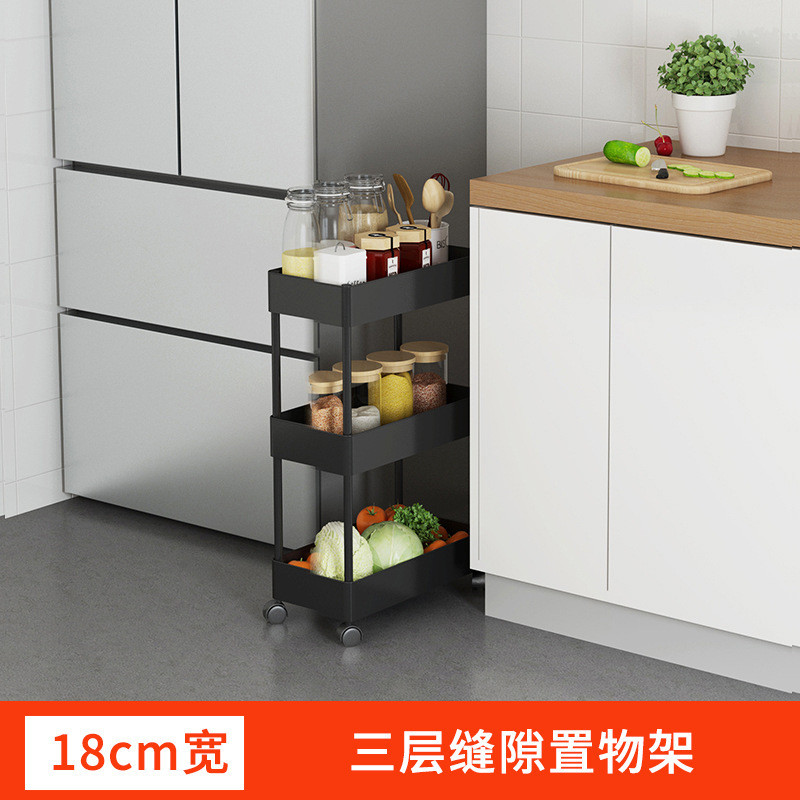 厨房置物架浴室房间移动带轮手推车客厅饭厅落地多层小推车收纳架