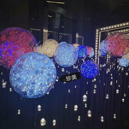 led圆球芦苇灯铜丝灯球中球庭院景观灯户外装饰灯草地落地灯