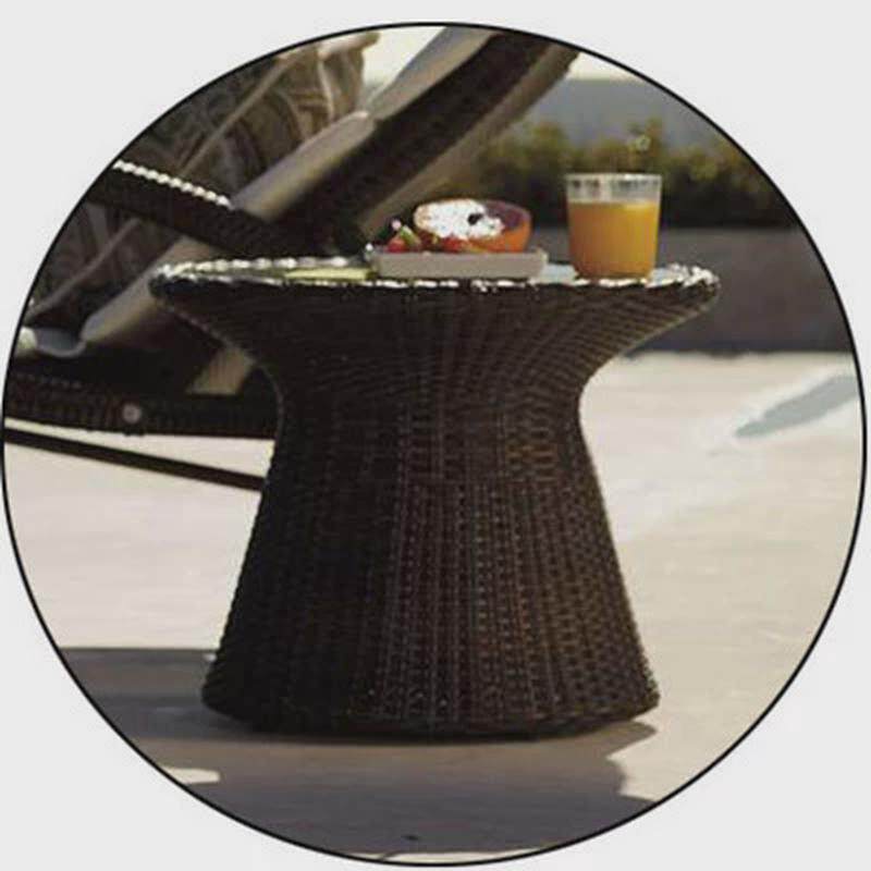 户外躺床庭院阳台海边游泳池休闲午睡沙滩椅室外露台藤编躺椅家具