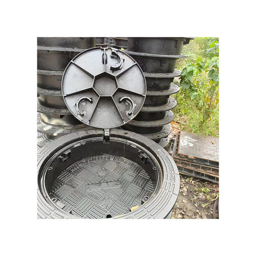 球墨铸铁圆形井盖双层带锁井盖d400重型市政井盖五防防沉降井盖