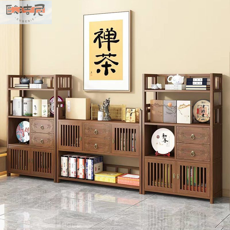多宝阁茶叶柜多层客厅展示柜办公室收纳茶柜置物架博古架实木厂家