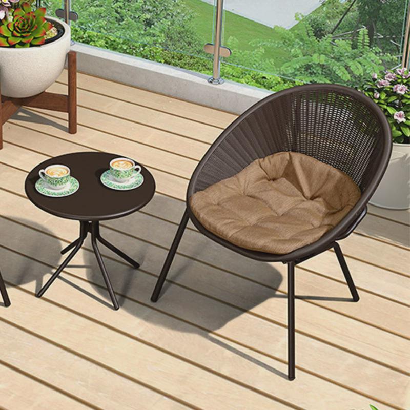 户外阳台休闲小桌椅三件套室外庭院现代简约小户型茶几藤编藤椅