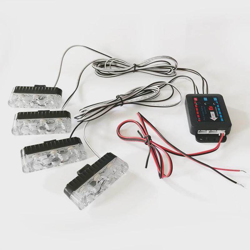 汽车改装有线遥控12V一拖四红蓝中网夹子爆闪灯12LED超高亮大功率,汽车零部件/养护/美容/维保,大灯附件,淘宝优惠券,粉丝福利购,淘宝优惠卷