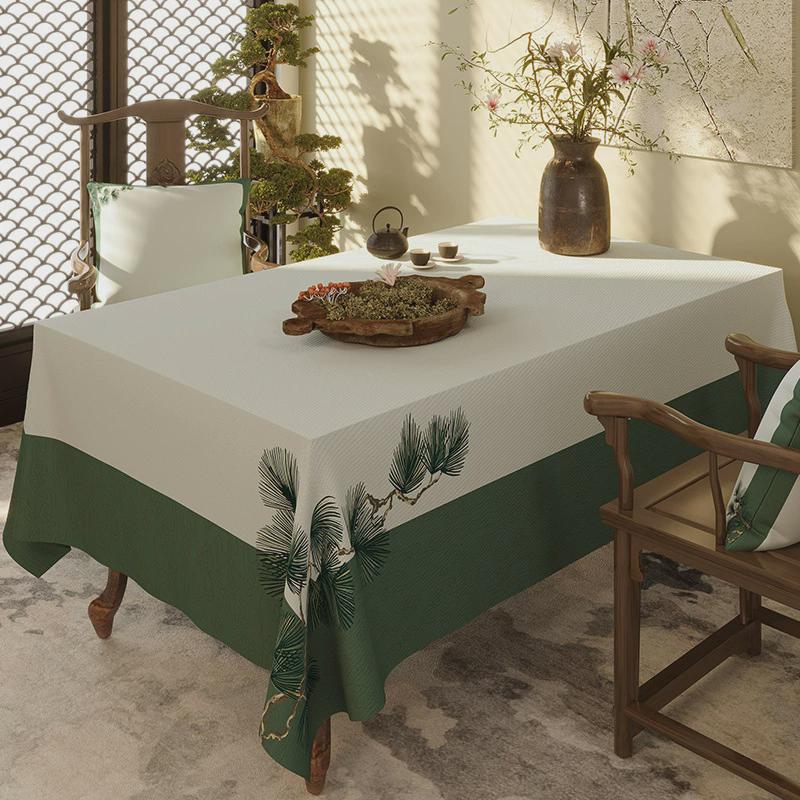 新中式桌布长方形餐桌复古茶几布中国风氛围感客厅装饰台布盖布艺