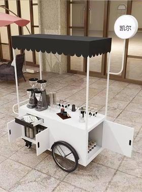 餐车地摊花车摆摊小推车夜市促销台铁艺售货车户外移动小吃摊位车
