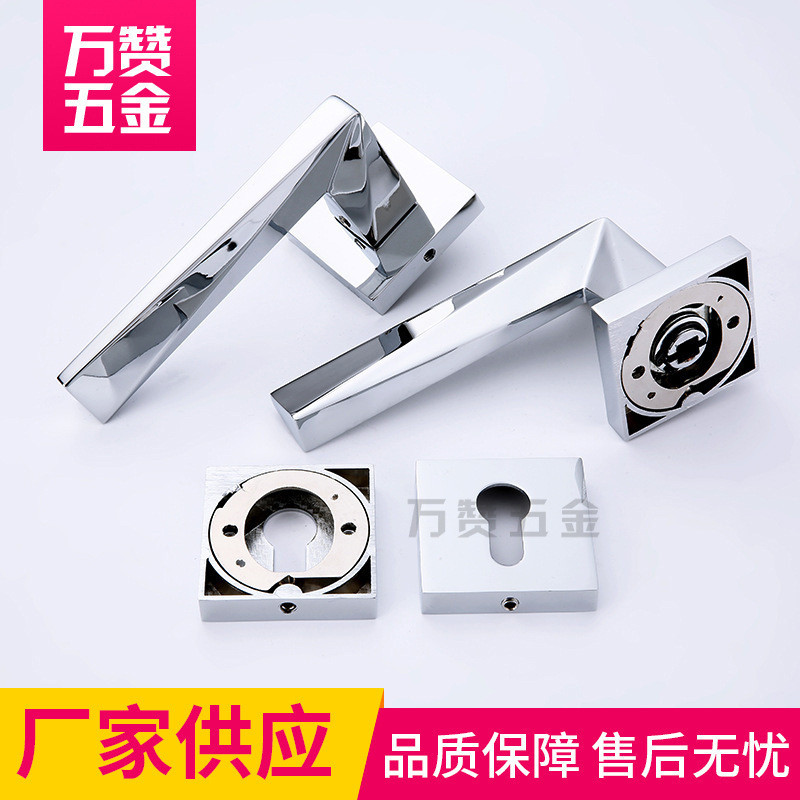 厂家供应pvd金色房门锁欧式复古门把手静音分体锁亮铬简约门锁