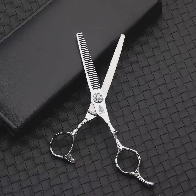 专业高品质6寸440c钢材平剪牙剪打薄发型师厂家套装供应美发剪刀