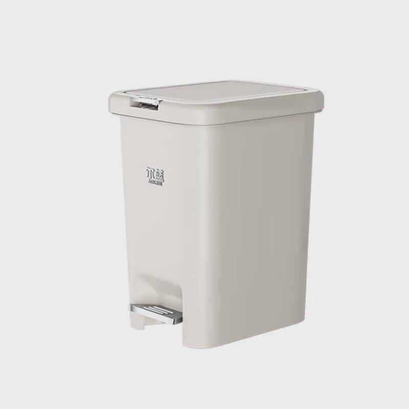 尔蓝双开盖多功能垃圾桶手按脚踏办公垃圾桶家用15lal-gb110
