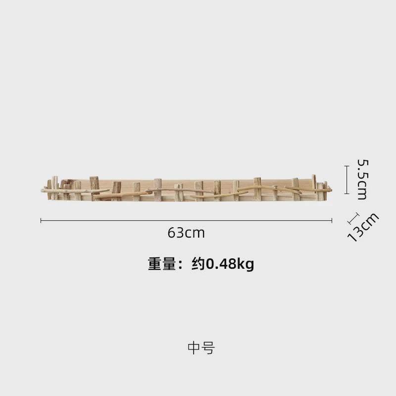 原木墙上置物架免打孔墙壁挂墙面搁板电视墙装饰客厅一字隔板创意