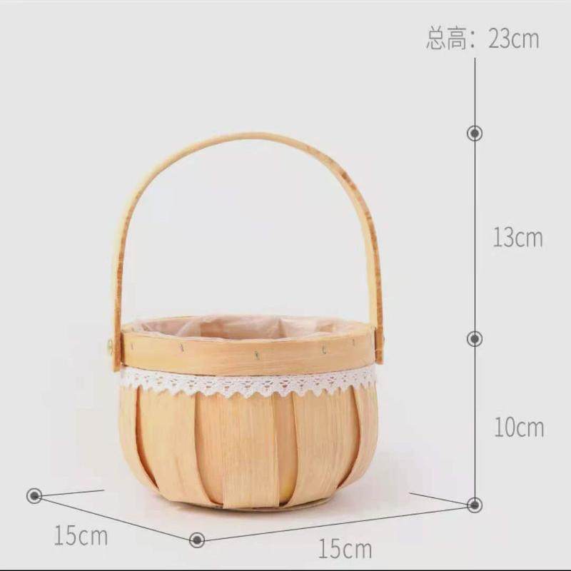 藤编手提花篮手工编织插花提篮北欧婚礼花艺花器韩式家居装饰摆件