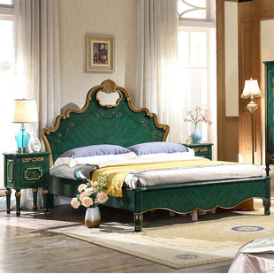 欧式轻奢主卧床女孩公主床单人床实木床1.5米床公主床美式公主床