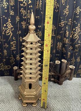 铜制文昌塔摆件9层13层家居桌面书桌办公摆件金属工艺品