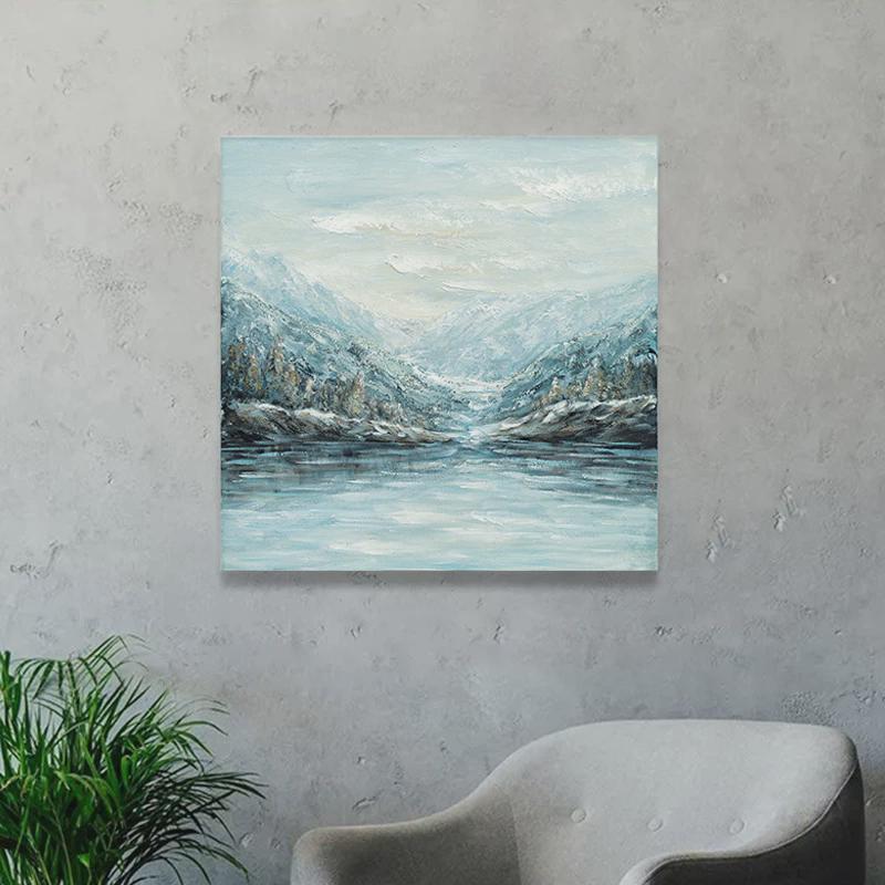 盈浩山水油画风景立体手绘画装饰画卧室客厅酒店照片墙挂画家具图片
