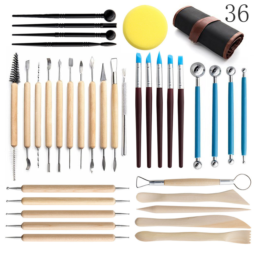 陶艺工具36件套装软陶泥制作辅助雕刻刀粘土diy圆点压痕笔