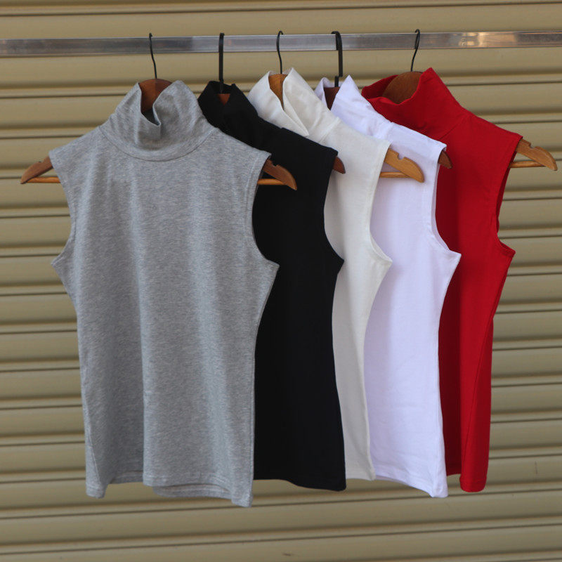 2024白色无袖高领女夏季外穿纯棉紧身内搭健身跑步打底,女装/女士精品,背心吊带,淘宝优惠券,粉丝福利购,淘宝优惠卷