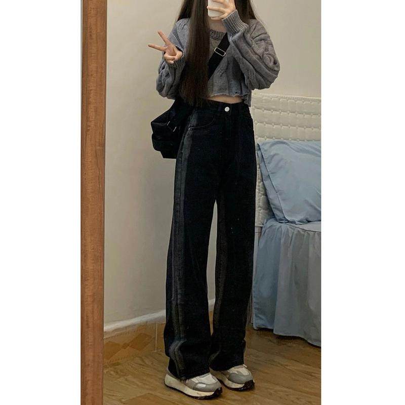 黑色修容女秋季大码胖妹妹阔腿显瘦梨形身材直筒潮,女装/女士精品,大码裤装,淘宝优惠券,粉丝福利购,淘宝优惠卷